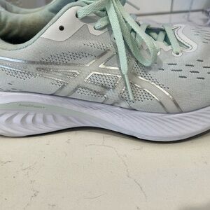 Asics Blue and White Athletic Shoes with Breathable Mesh